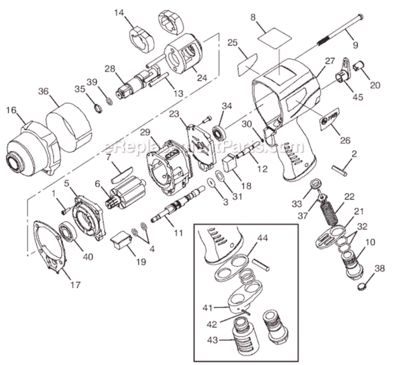 Page A Diagram and Parts List for CP7740 8941077400 Chicago Pneumatic Wrench